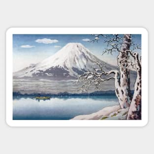 Yamanaka Lake in Winter by Tsuchiya Koitsu Sticker